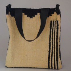 Sac semi-cuir semi-laine artisanal