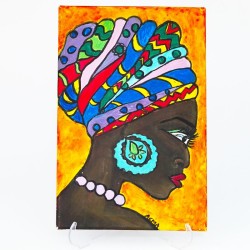 Tableau femme africaine artistique